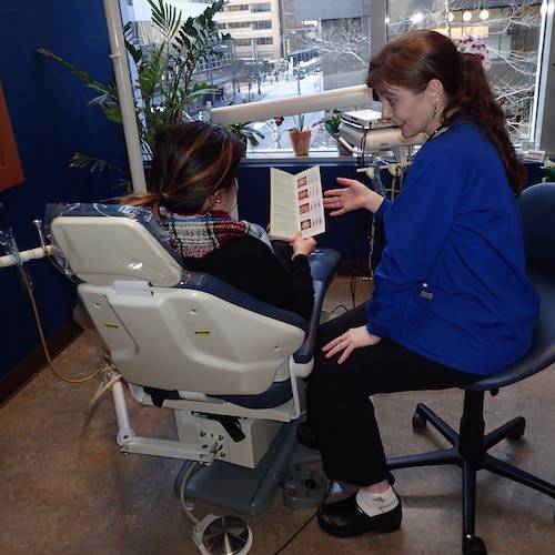 Our highly trained office staff meets with patients to discuss all aspects of their dental care.